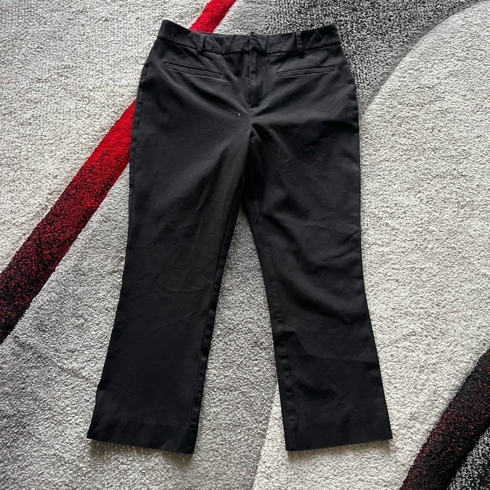 Maeve Anthropologie Black Cropped Straight Pants